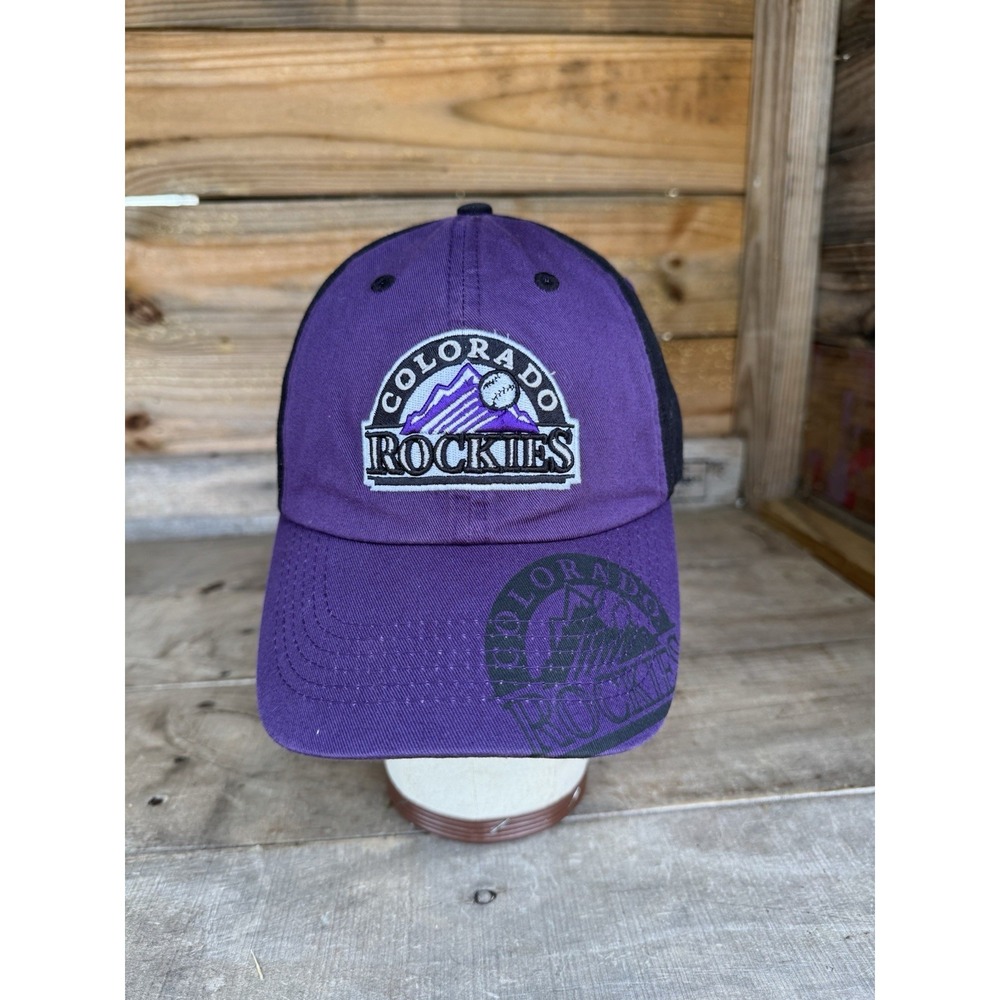 Vintage Fan Favorite Adult Colorado Rockies Purple and Black Cap One Size Y2K